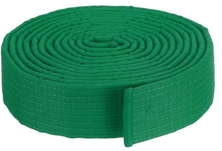 PATIKIL Taekwondo Farbiger Ranggürtel 1,6 x11,2Ft 3,4m, Baumwollkampfkunst Judo Karate Gürtel für Trainer Unterricht Praxis, Grün