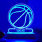 Transparent Gift Lámpara Personalizada Pelota de Basquet. Regalos Originales Cumpleaños Infantiles, Niños. Diseño Pelota de Baloncesto de Metacrilato y Madera