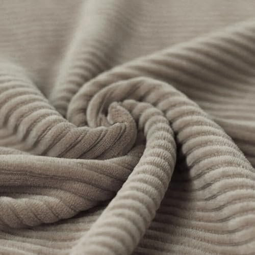 Cordjersey Cord-Jersey Cordnicki Rippenjersey | Breitcordoptik | ab 50 cm | Meterware (Taupe)
