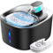 Fontaine à Eau pour Chat à Pile 4000mAh sans Cable électrique FEELNEEDY 4L Fontaine A Eau Chat sans Fil avec Détecteur en Acier Inoxydable Fontaine Silencieuse avec 6 Filtres et Éponges, Noir