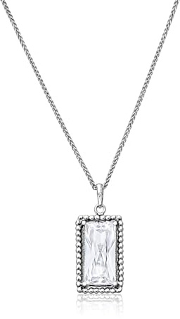 JEAN RACHEL JEWELRY Halskette aus 925er-Sterlingsilber für Damen, Baguette mit Zirkonia, Vintage-Design, hypoallergen, blei- und nickelfrei, handgefertigte Statement-Halskette von Hand