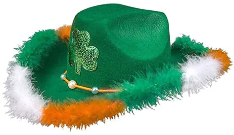 Disfraz de duende de lujo para hombre y adulto, disfraz de duende para el día de San Patricio, sombrero de vaquero verde irlandés, beige, vestido de día de San Patricio