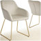 TecTake® Chaise de Salle à Manger Ergonomique Fauteuil Salon Design scandinave Confortable, Aspect Velours, Pieds en métal doré, pour Chambre, Chaise Coiffeuse, Fauteuil de Bureau