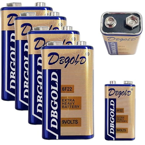 Aousavo DBGOLD 1604G 6F22 9V 600mAh Replacement Battery Compatible with Type Li-ion 6F22 Rechargeable Lithium-Ion Battery for Smoke Detector Battery (Pack of 4)