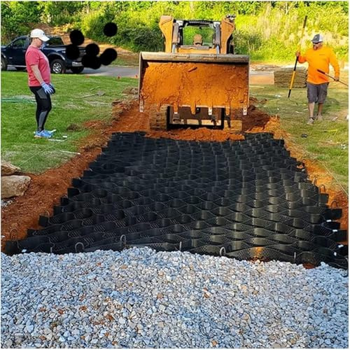 Stabilizzatore de Ghiaia Griglia Per Terrazzi In Ghiaia HDPE - Carico Di Guida 3800 Kg, 1/ 2/ 3/ 4/ 5/ 6/ 7/ 8/ 9/10 M Geogriglia Universale Bidirezionale Rinforzo Per Terrapieni, Griglia Stabilizzatr
