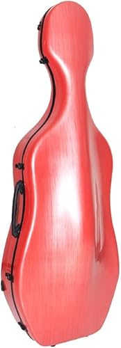 4/4 Cello Case Leichte Kohlefaser Hartschalenkoffer Halterung 300kg, Red