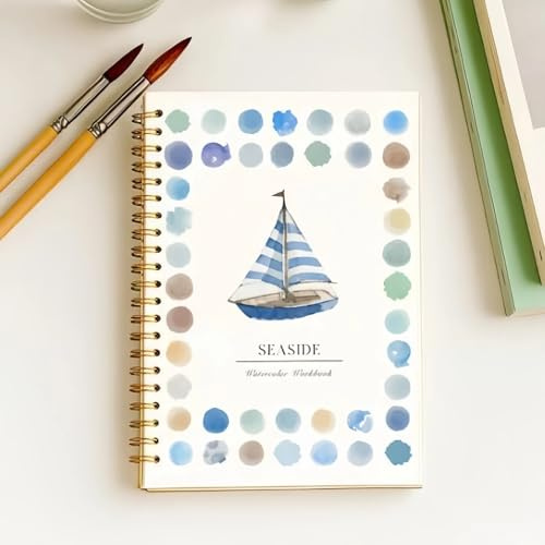 Ensemble de cahiers d'exercices de peinture à l'aquarelle, carnet de croquis à spirales, livre de peinture à l'aquarelle adapté aux débutants avec pinceaux, cadeau pour adultes et adolescents