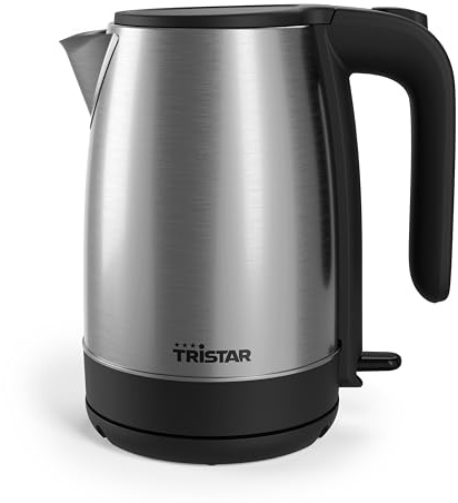 Tristar Edelstahl-Wasserkocher, 1,7 L, 2200 W, Kabellos, 360° Basis, Trockengehschutz, Automatische Abschaltung, WK-1348