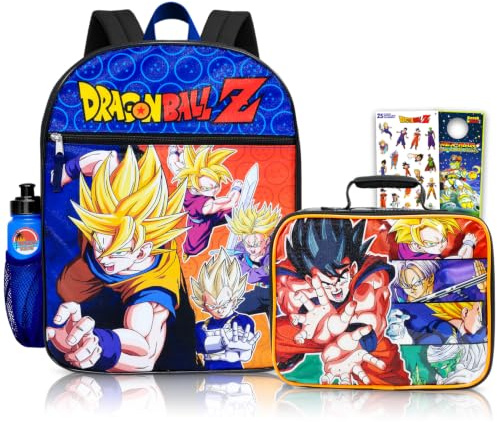 Dragon Ball Z Backpack and Lunch Box Set for Boys School Bundle + More
