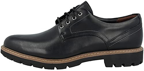 Clarks Batcombe Hall Scarpe Stringate Derby Uomo, Nero (Black Leather), 45 EU