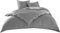 Bettwaesche-mit-Stil Hotelbettwäsche Garnitur Lia Linon/Renforcé 100% Baumwolle Uni einfarbig mit Reißverschluss (240 x 220 + 2 x 80 x 80 cm, Grau)