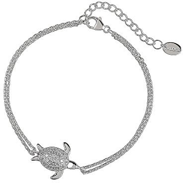 DOOSTI Damen Armband Schildkröte 925 Silber rhodiniert