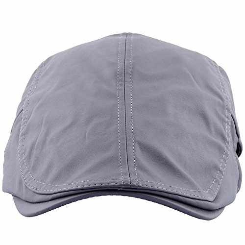 squaregarden Flache Kappen für Herren, Baskenmütze aus Leder, Cabbie Gatsby Newsboy Cap Ivy Irish Hüte - Grau - Einheitsgröße