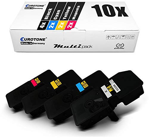 Eurotone 10x Toner für Kyocera Ecosys M 5526 wie TK-5240 TK5240 Set Black Cyan Magenta Yellow
