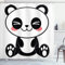 ABAKUHAUS Anime Rideau de Douche, Manga Japonais Création, Tissu Ensemble de Décor de Salle de Bain avec Crochets, 175 cm x 200 cm, Noir Blanc Gris
