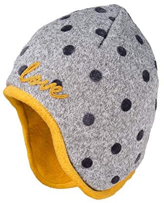 maximo Baby-Mädchen Inkaform Mütze, Grau (Graumeliert-Anthrazit-Punkte 40), (Herstellergröße: 47)