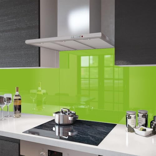 Glass Splashbacks Lime Green - Made By Premier Range in 75cm Wide x 110cm High