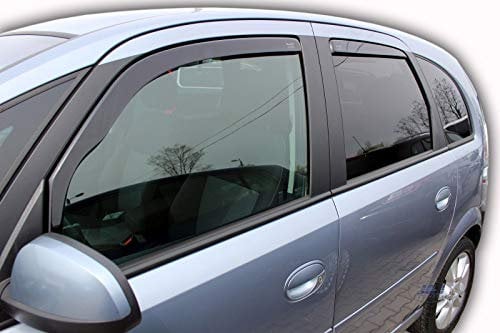 J&J AUTOMOTIVE | Windabweiser Passend Für Meriva A 2003-2010, Heko Regenabweiser, Getönt, Set 4-Teilig, Vorne und Hinten, Aerodynamisch