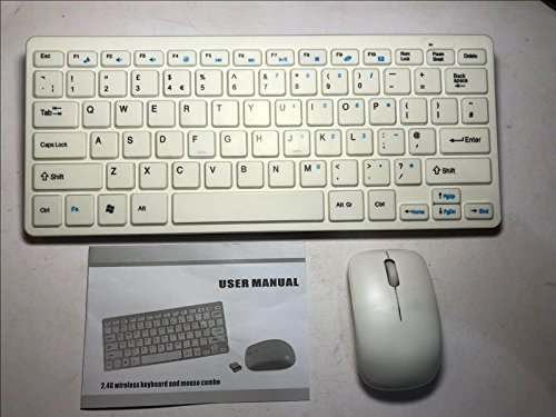 Replacement for White Wireless MINI Keyboard & Mouse for Samsung 32 Curved Monitor TV Screen