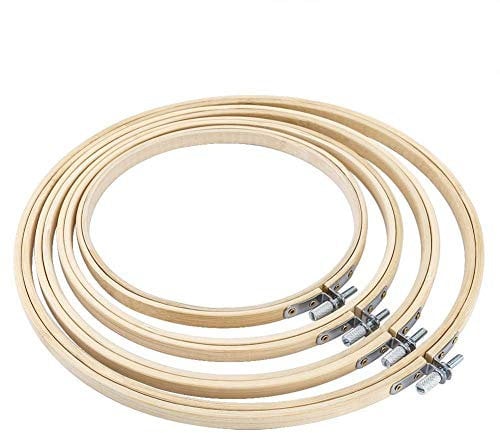 Omenluck 4 Stück Stitch Hoop Ring für Kunst Handwerk Bambus Kreis Kreis Kreuze Kreuze Kreuze Kreuze Kreis Kreuze Kreis Kreis Kreis Kre