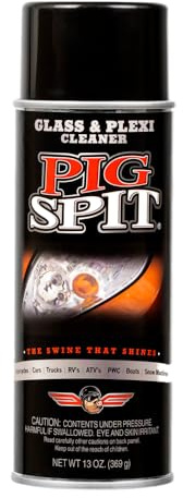 PIG SPIT Glass and Plexi Cleaner for a Streak-Free Shine for Home and Automotive Use | 13 oz.| Single