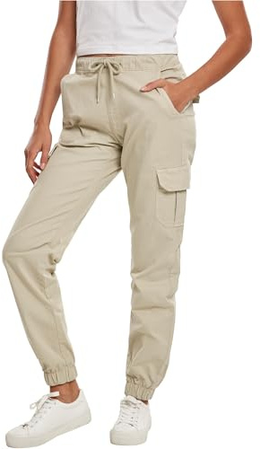 Urban Classics Women's high Waist Cargo Jogging Bottoms Pants, betonfarben, XXL