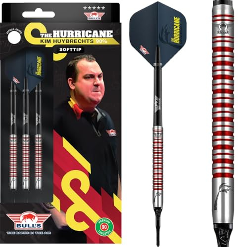 BULL'S Kim Huybrechts 90% Tungsten Soft Tip Darts - 18g Professional Darts Set Kim Huybrechts 90% Tungsten Steel Tip Darts - 22g Professional Darts Set