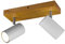 Trio Leuchten Spotbalken Marley 812400231, Metall Weiß matt, Holz, exklusiv 2x GU10