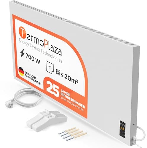 Termoplaza TÜV Termoconvettore Elettrico Da Parete o in Piedi 15 m2-750 Watt Termosifoni Moderni Infrarossi - Pannello Radiante Infrarossi Termosifone Elettrico - Stufa Elettrica Basso Consumo