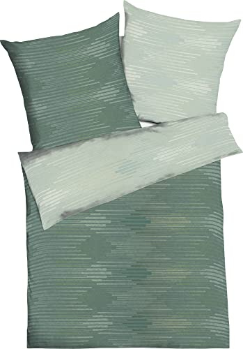 Kaeppel Wendebettwäsche Ikat Mako-Satin Jade Größe 1x 155x220 cm + 1x 80x80 cm