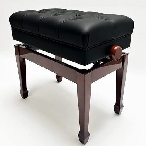 SYMPHONY Adjustable Piano Stool With Book Storage (Polished Walnut)