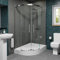 Offset Quadrant Shower Door Enclosure 1200x900mm Frameless Easy Plumb Tray (Left Entry) 8mm Safety Glass Bathroom