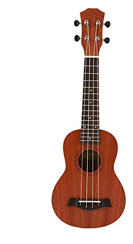 CAZARU 21 Zoll 15 Magenta Diskant Sopran Ukulele Gitarre Uke Sapele Palisander 4-saitige Hawaii-Gitarre, geeignet für Anfänger oder Anfänger