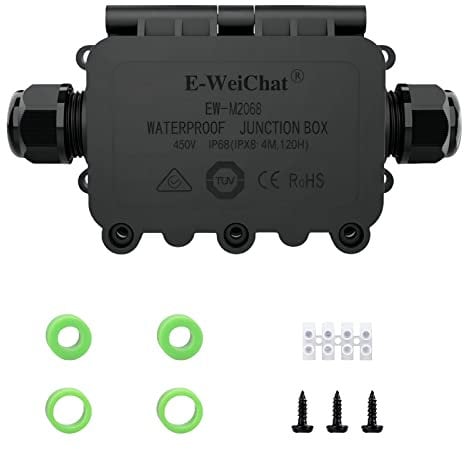 KLJ Junction Box Waterproof IP68 2-Way Plug M2068-2T Coaxial Cable Connection Cable Range 5 to 12 mm Electric External Power Cable Junction Boxes