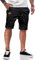 JMIERR Kurze Hosen Herren Shorts Herren Sommer Chino Baumwolle Elastische Taille mit Taschen Schwarz 3XL