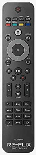 Re-Flix Mando a distancia de repuesto RC4707 adecuado para Philips TV 32PFL5604H - 32PFL5604H/12
