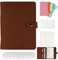 EFUTURETIME Notizbuch A6 Binder Filz Ringbuch Nachfüllbar, Filzhülle Ringbuchmappen mit Trennblättern und 90 Gepunktetem Schreibpapier für Arbeit, Geschenk, Kreative Bemalung, Braun