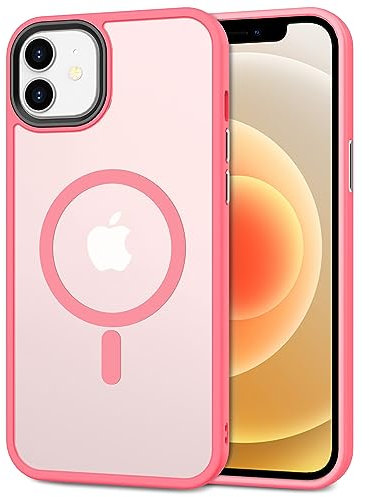 CACOE Custodia per iPhone 12/12 Pro con protezione per fotocamera, compatibile con MagSafe, custodia posteriore magnetica antiurto e antigraffio per iPhone 12/12 Pro