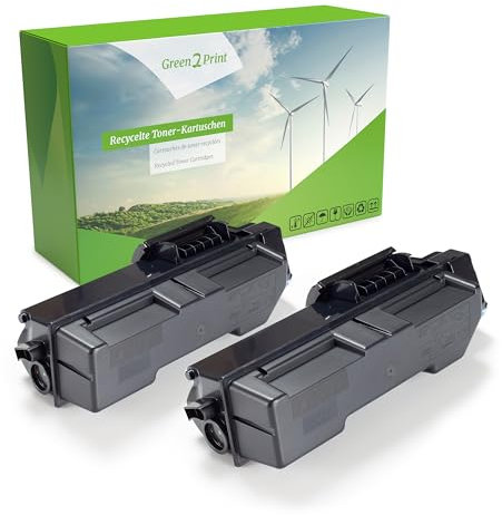 Green2Print Hochleistungstoner Doppelpack, 2 Kartuschen 2X 14000 Seiten ersetzt Kyocera TK-1160, 1T02RY0NL0 passend für Kyocera ECOSYS P2040DW, P2040DN