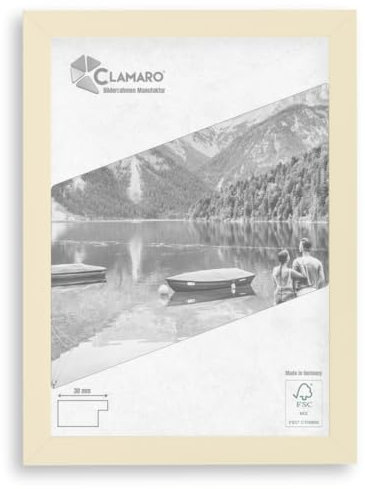 Clamaro 'COLLAGE' cadre photo 30x45 fabriqué à la main sur mesure | Beige | Cadre moderne en MDF, avec verre acrylique, fond et suspension