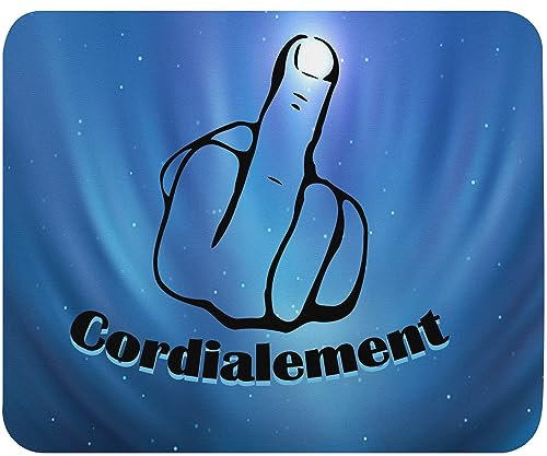 Tapis de Souris Humour cordialement Doigt d'honneur Haute qualité de Glisse Confortable Doux idée Cadeau Anniversaire Noël fête Mouse Pad 235 x 195 x 5mm