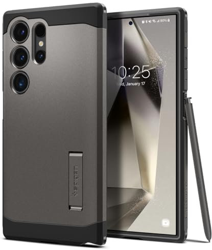 Spigen Tough Armor Hülle Kompatibel mit Samsung Galaxy S24 Ultra -Gunmetal