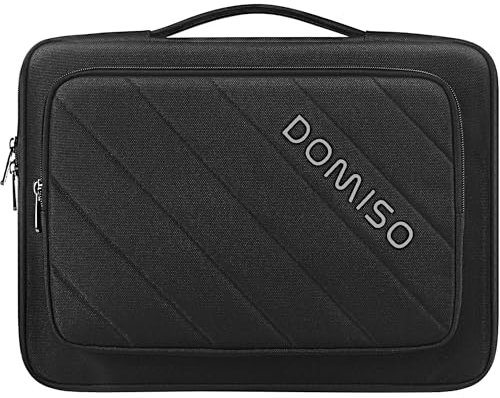 DOMISO 360° Protection Housse 14 Pouces Sacoche d'ordinateur étanche Compatible avec 14 Pouce New MacBook Pro/MacBook Air/Microsoft Surface Book/Lenovo ThinkPad/Dell Latitude,Noir
