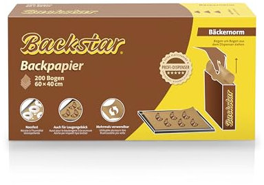 Papel de horno Backstar 200 hojas profesionales, Euronorm; 60 x 40 cm