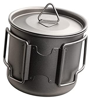 TTETTZ Pot en Titane pour Randonnée, Tasse à Thé de Camping, Tasses à Boire Portables avec Couvercle, Tasse à Eau en Titane, Tasse à Thé en Titane pour Trekk, 350ML