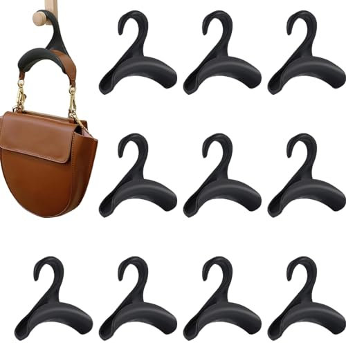 LoNinLoAn 10 unidades de ganchos para colgar bolsos, perchas para bolsos, armarios, bolsos, ganchos estables para bolsos, bufandas, corbatas