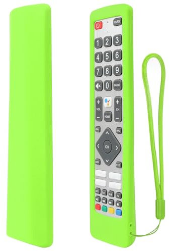 Custodia Remota in Silicone Solo per Sharp TV 24BI6EA 32BI5EA 40BN6EA 43BL5EA Telecomando, Copertura Remota Lavabile, Antiurto - Verde, bagliore nel buio