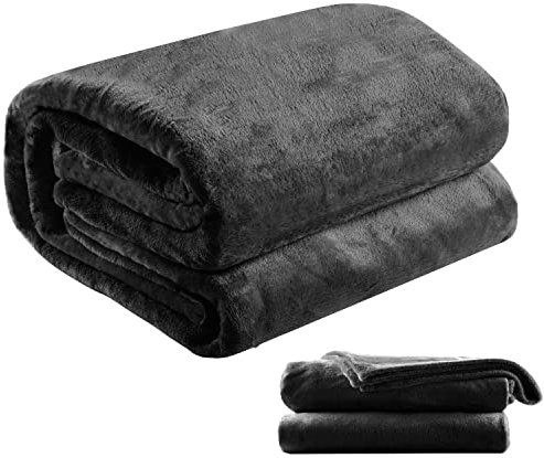 Kuscheldecke flauschig 150 x 200 cm | Fleecedecke | Tagesdecke | Sofadecke | Kuschel Decke | Warmhaltedecke | Kuscheldecke warm | Wohndecke | Überwurfdecke (150 xx 200 cm Venom Black)