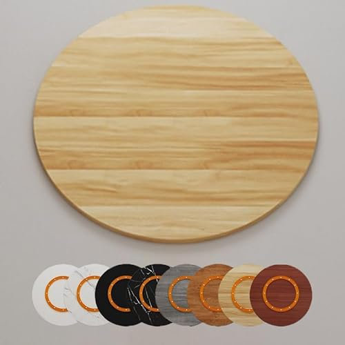 GSKFXJ 50cm 60cm 80cm Mesa Giratoria De Comedor Grande Plato Giratorio De Madera Lazy Susan, Bandeja Giratoria para Cocina, Grueso Y Duradero(Wood,80cm/32in)