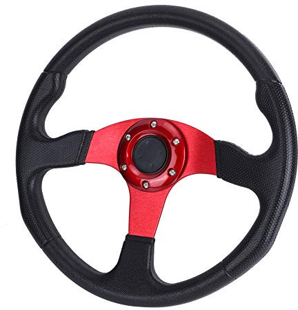 350 Mm 14 Zoll Rennwagen-Sportlenkrad Deep Dish 6 Schrauben Universelles Modifiziertes Zubehör Blau (Rot)